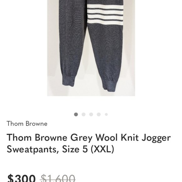 Thom Browne Gray Wool Knit Jogger Pants ,sweatpants Size 0
